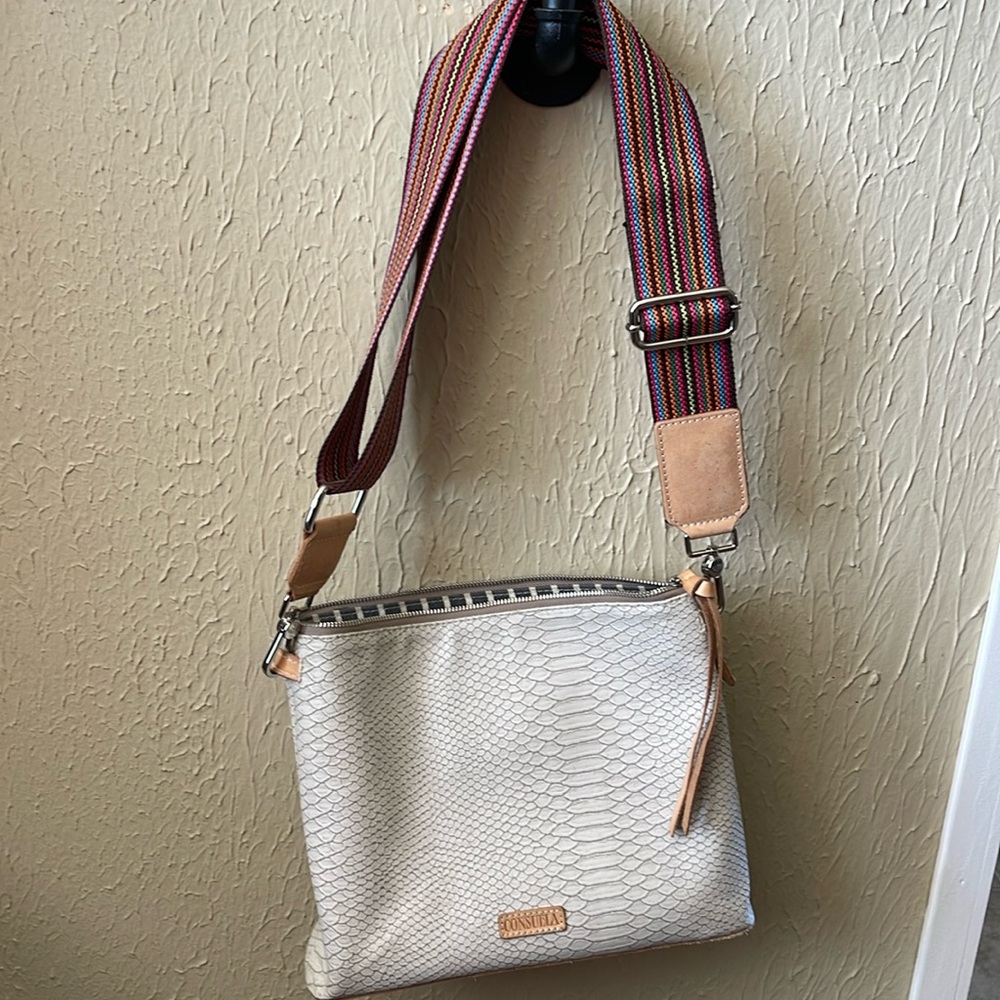 Consuela, the Thunderbird Downtown Embossed Snake Print Crossbody Bag